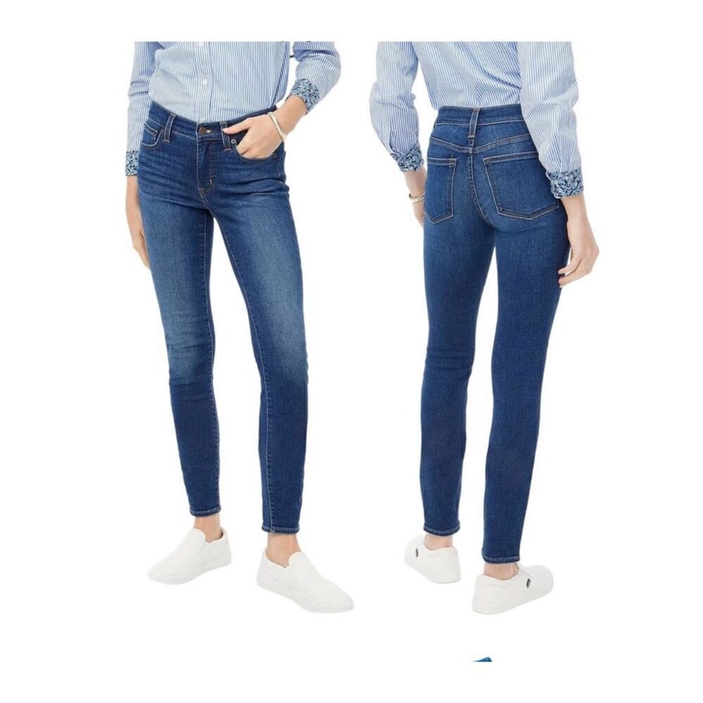 🌸 J Crew Classic Medium Wash Stretch High Rise Skinny 5 Pocket Jeans Size 28